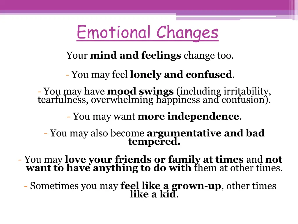 emotional changes