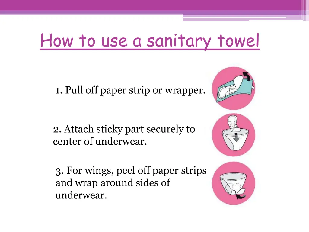 how to use a sanitary towel