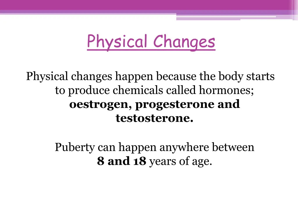 physical changes