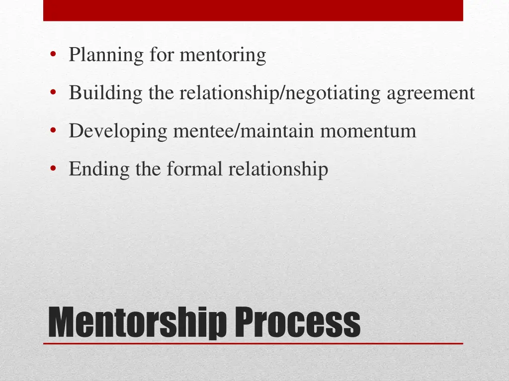 planning for mentoring