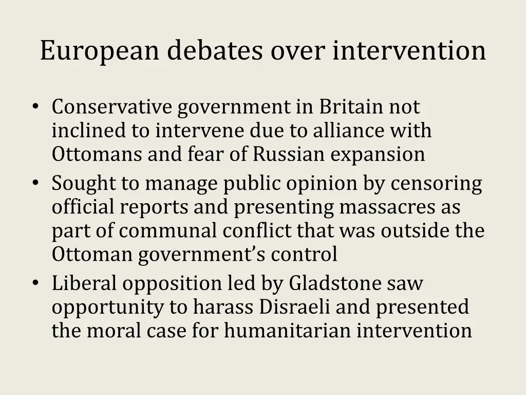 european debates over intervention