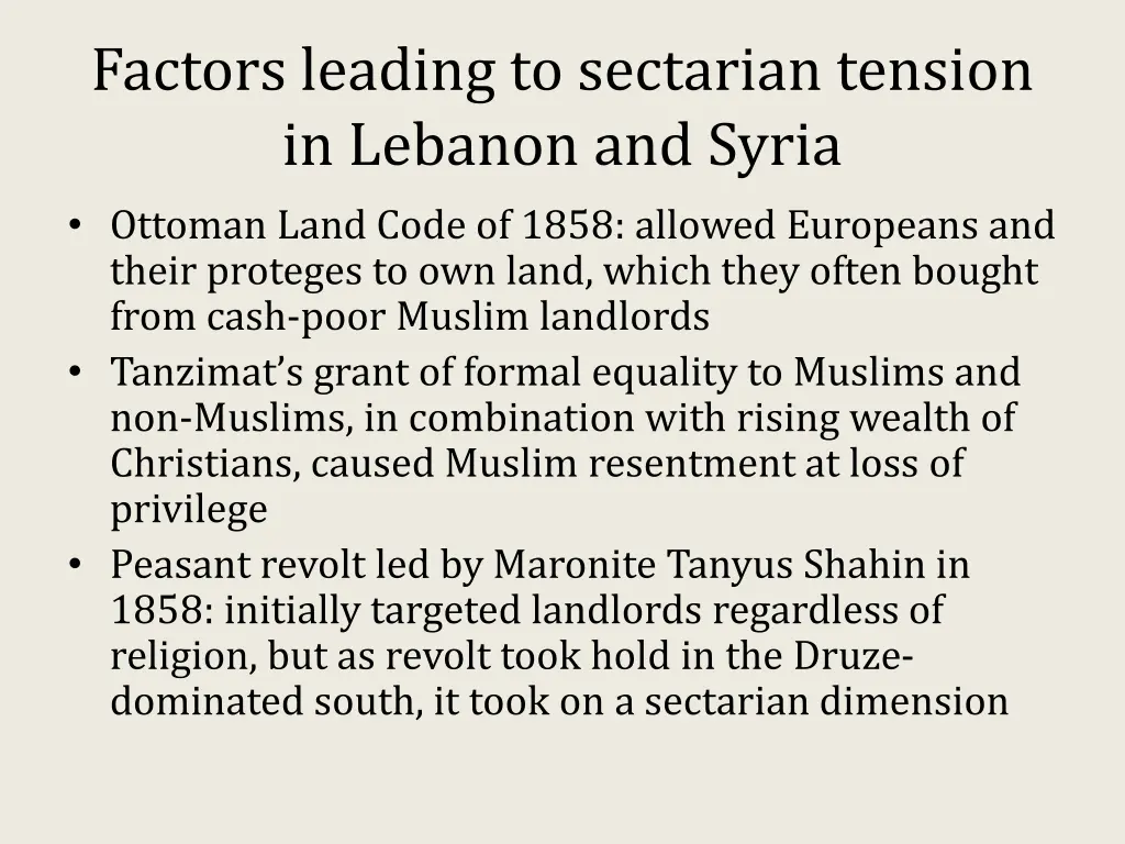 factors leading to sectarian tension in lebanon 1
