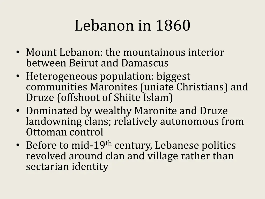 lebanon in 1860 1