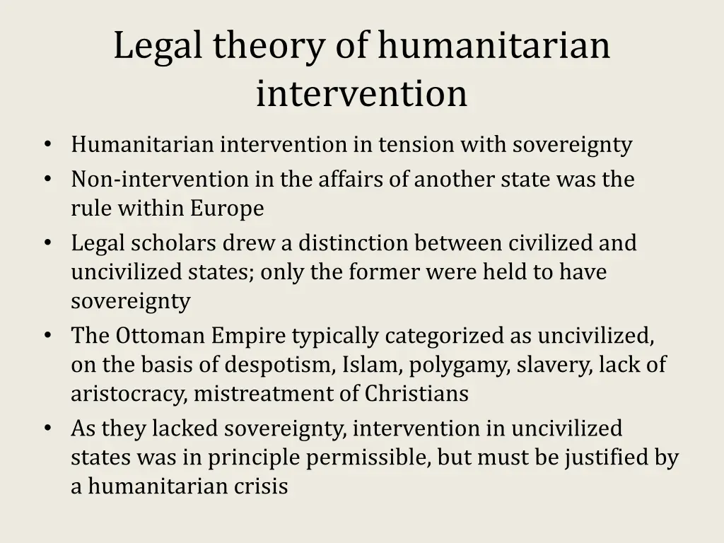 legal theory of humanitarian intervention