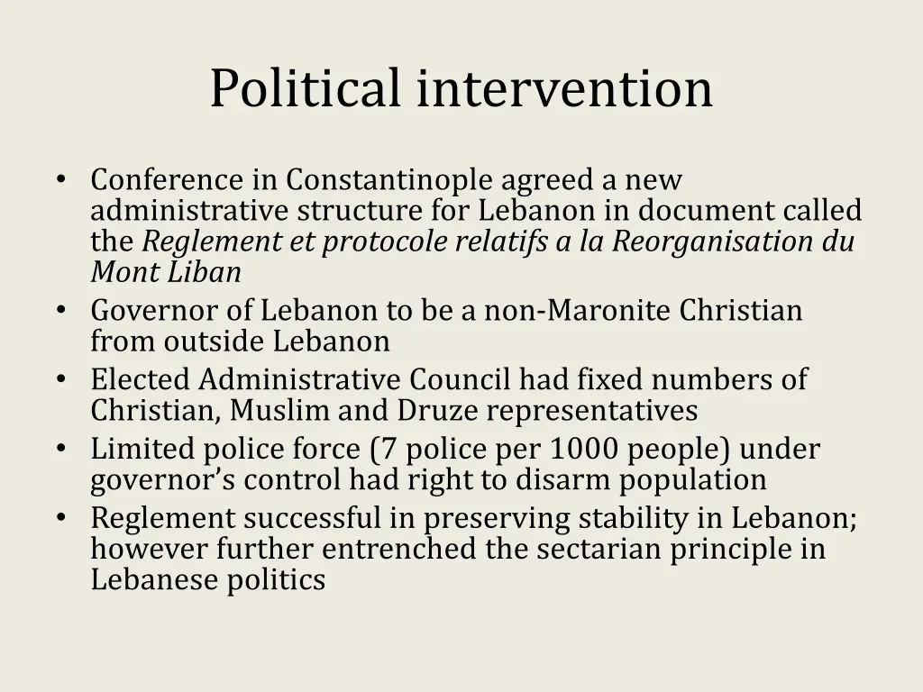 political intervention