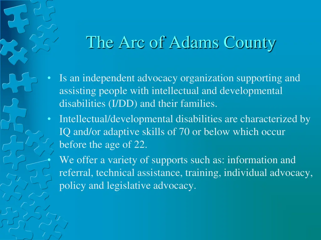 the arc of adams county