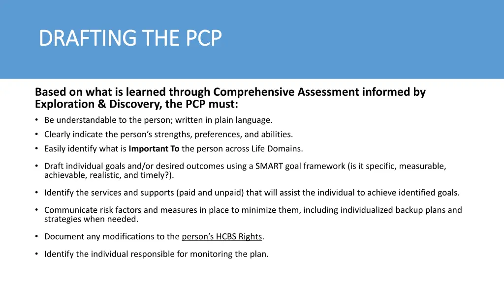 drafting the pcp drafting the pcp