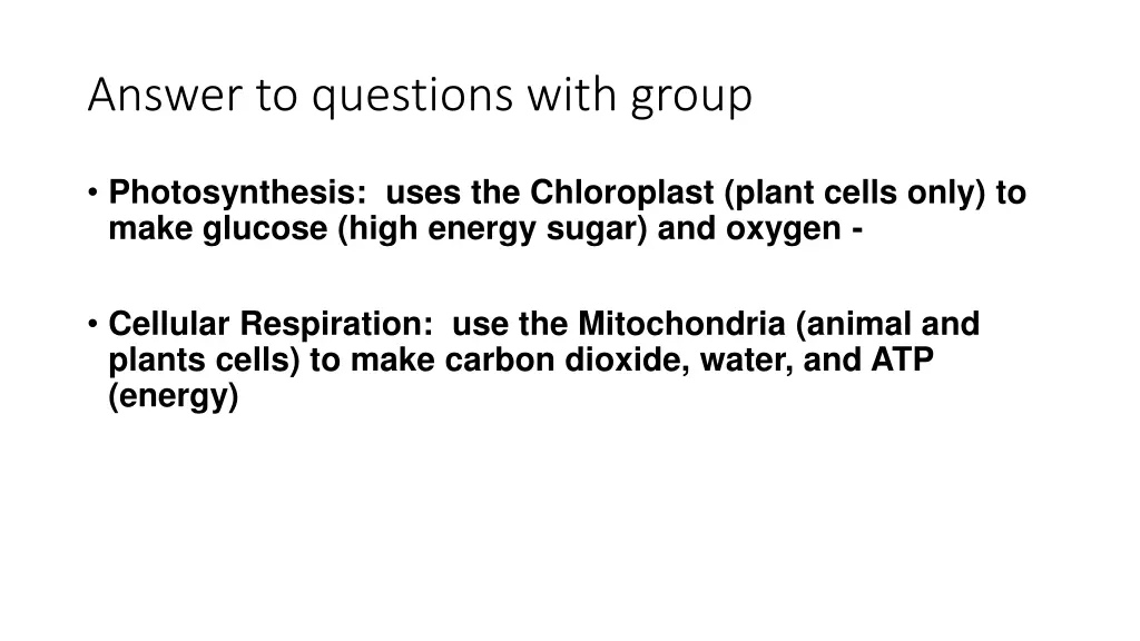 answer to questions with group