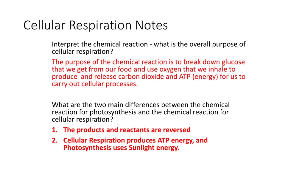 cellular respiration notes 1