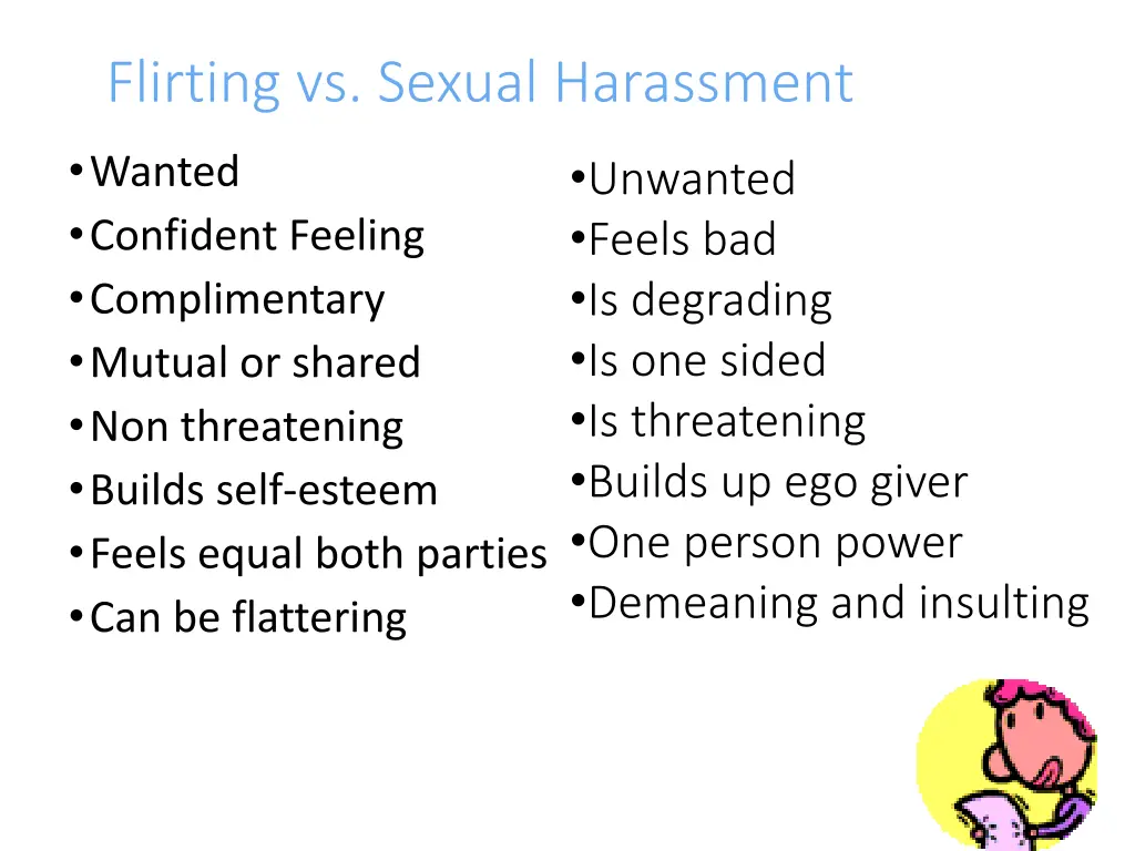 flirting vs sexual harassment