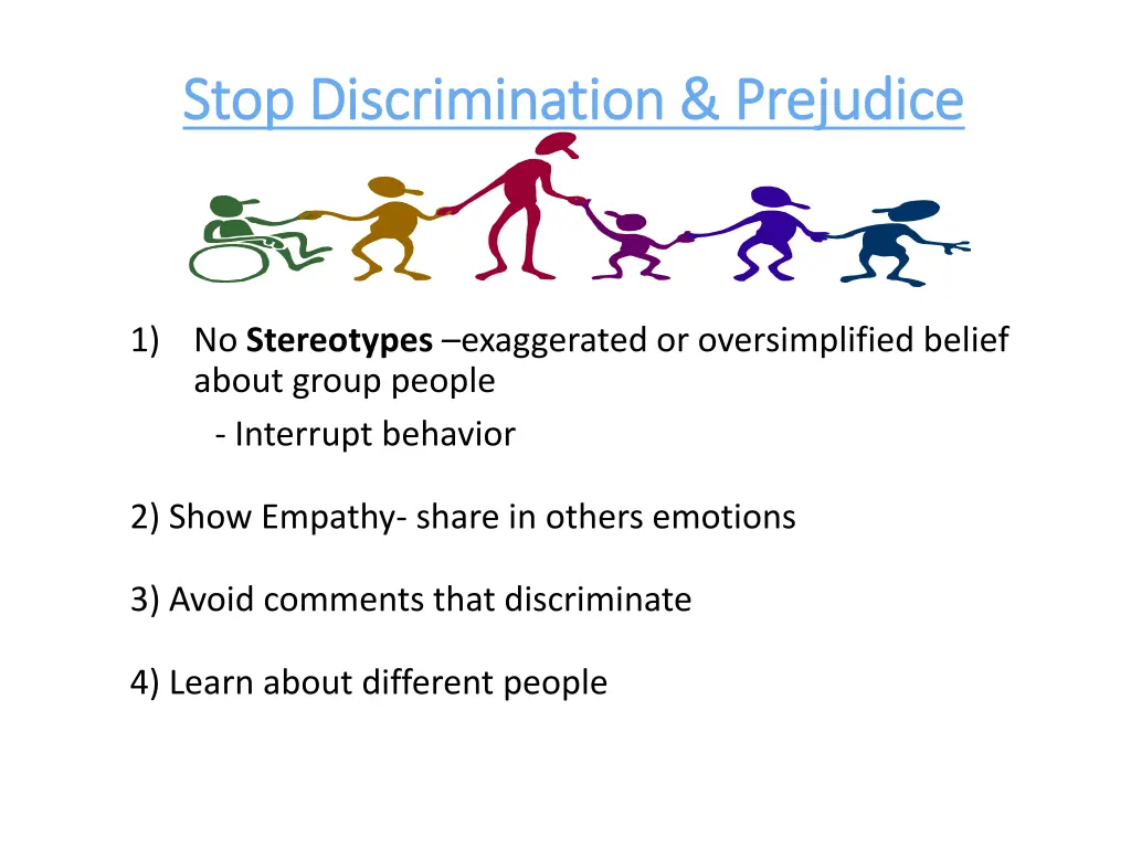 stop discrimination prejudice stop discrimination