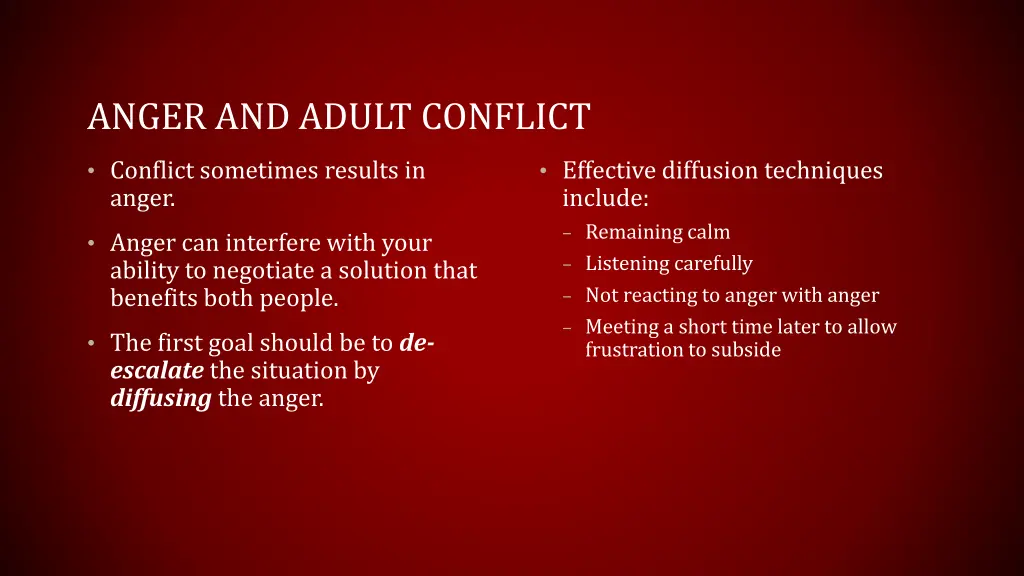 anger and adult conflict