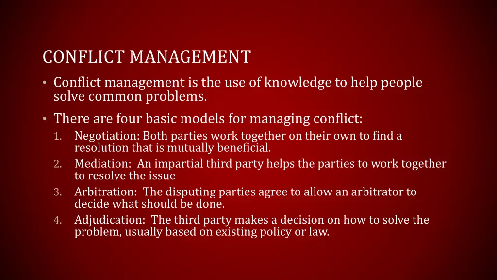 conflict management conflict management