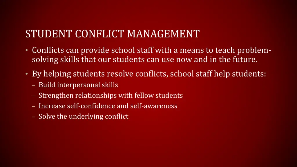 student conflict management