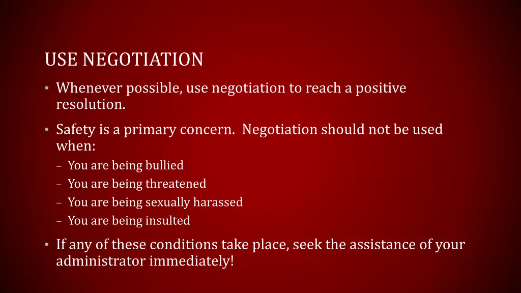 use negotiation