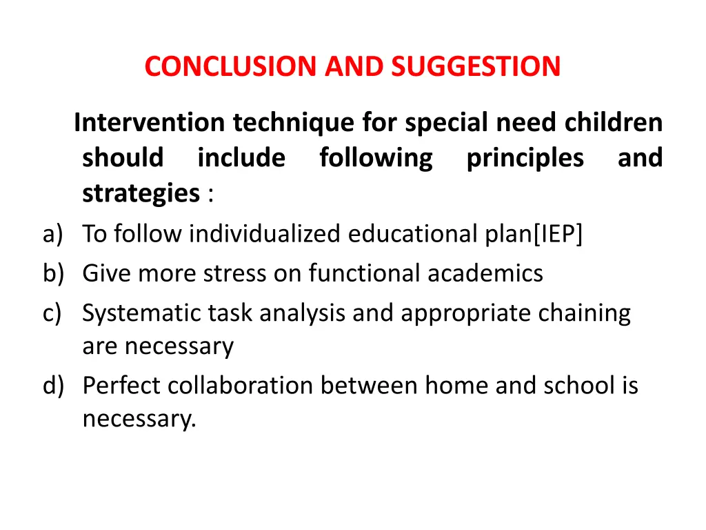 conclusion and suggestion