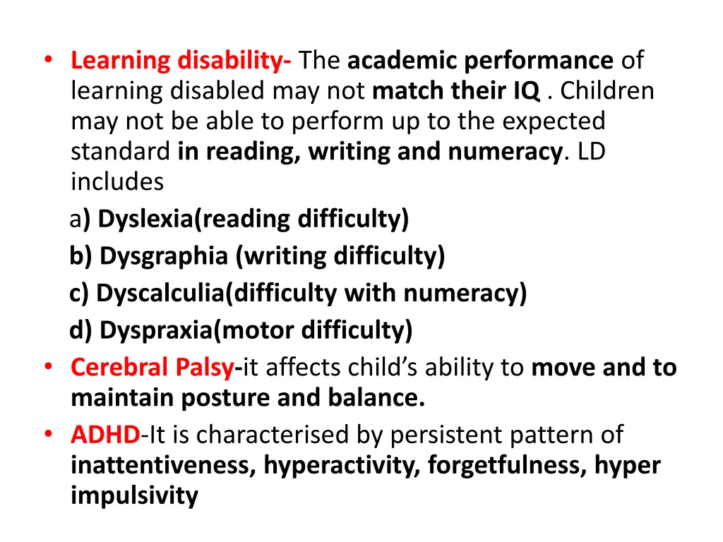 learning disability the academic performance