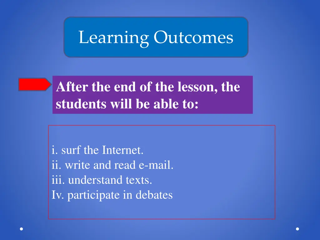 learning outcomes