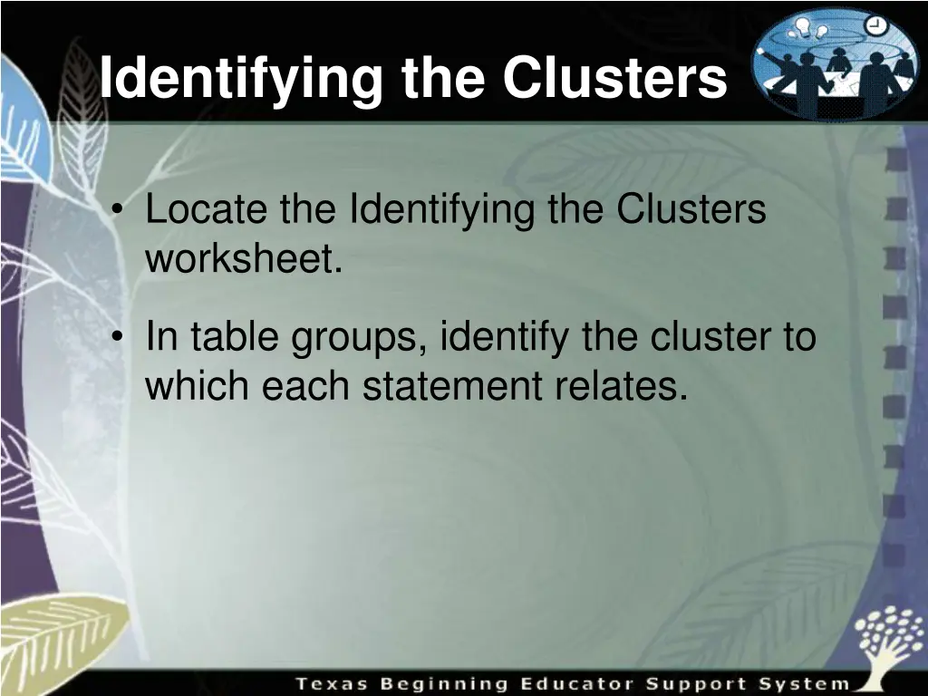 identifying the clusters