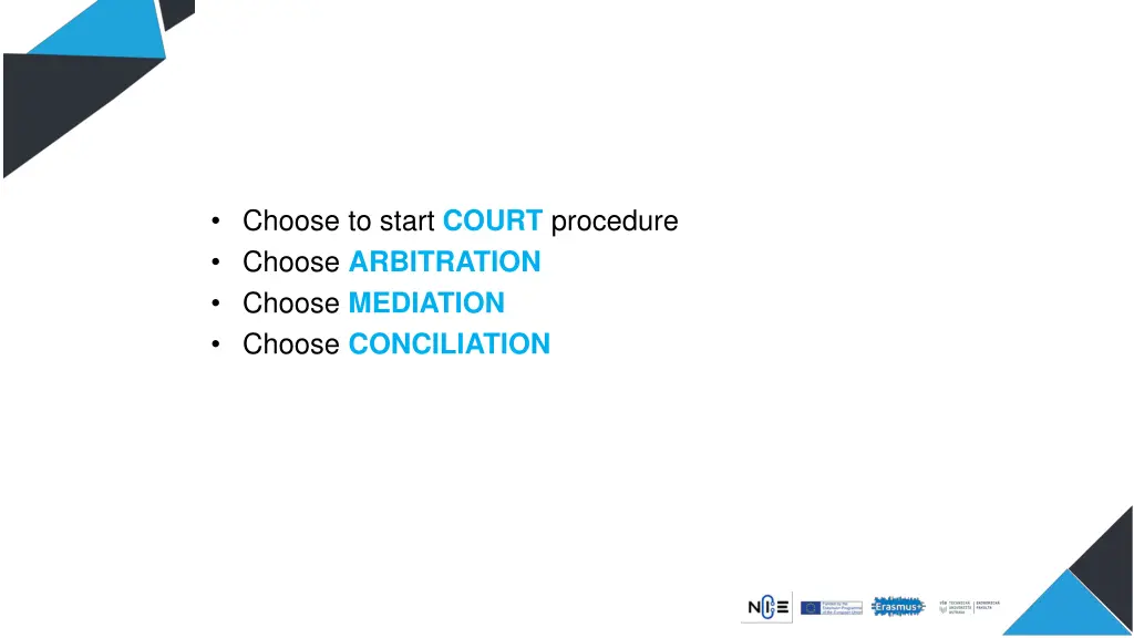 choose to start court procedure choose