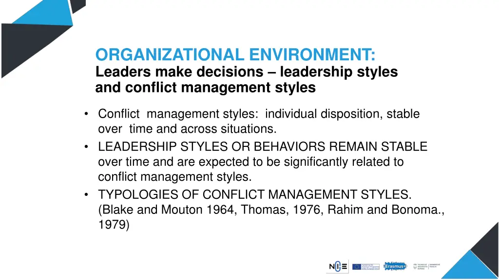 organizational environment leaders make decisions