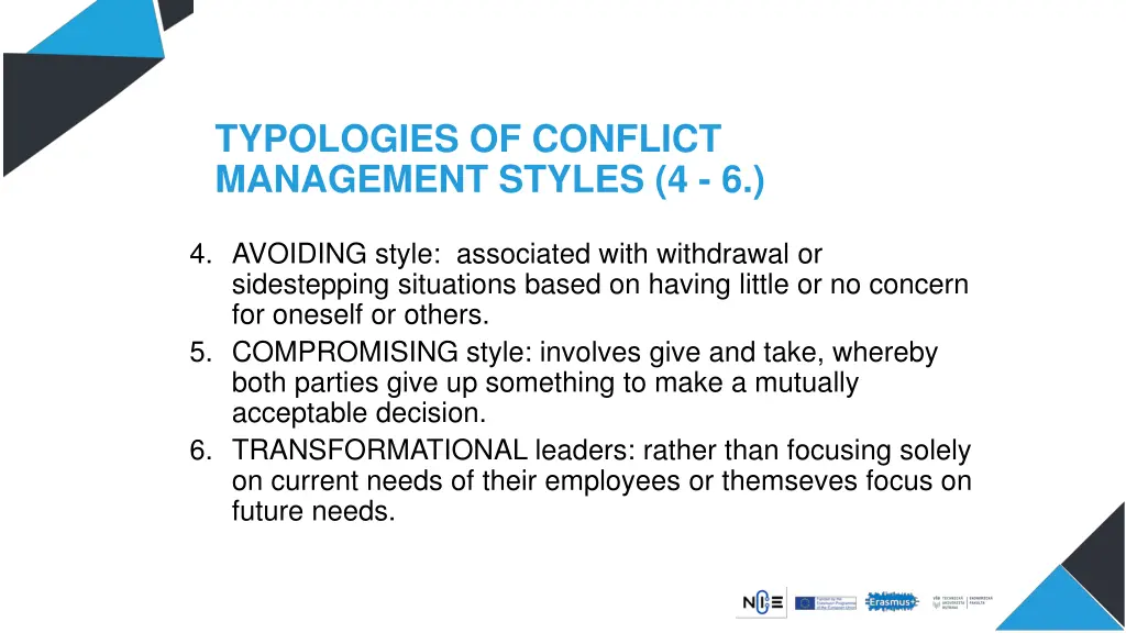 typologies of conflict management styles 4 6