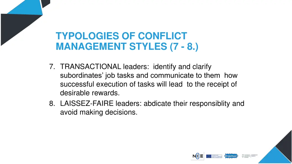 typologies of conflict management styles 7 8