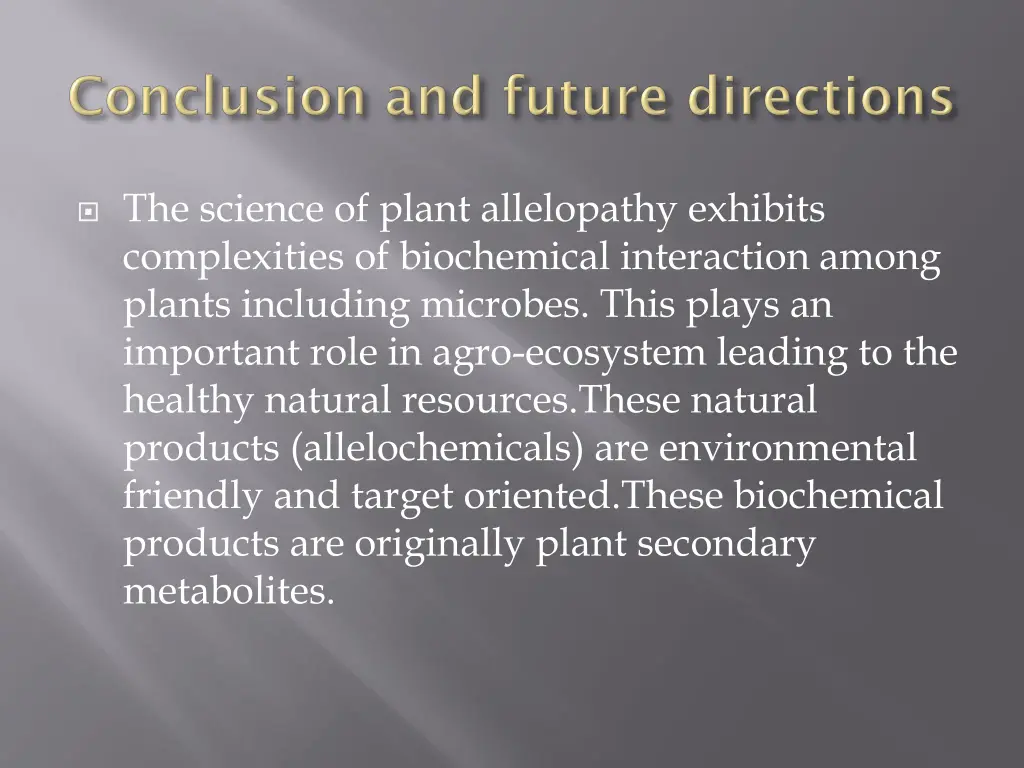 the science of plant allelopathy exhibits