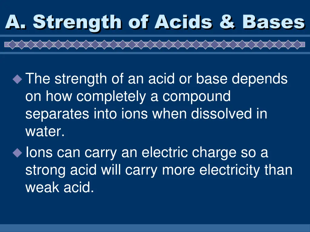 a strength of acids bases