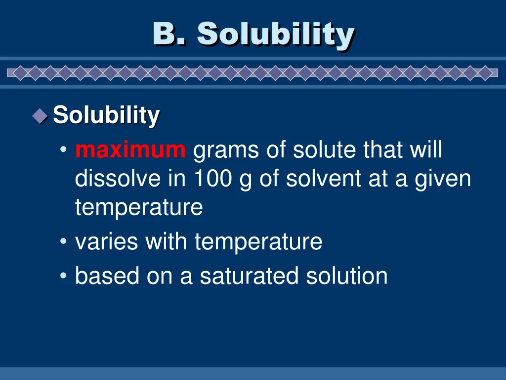 b solubility