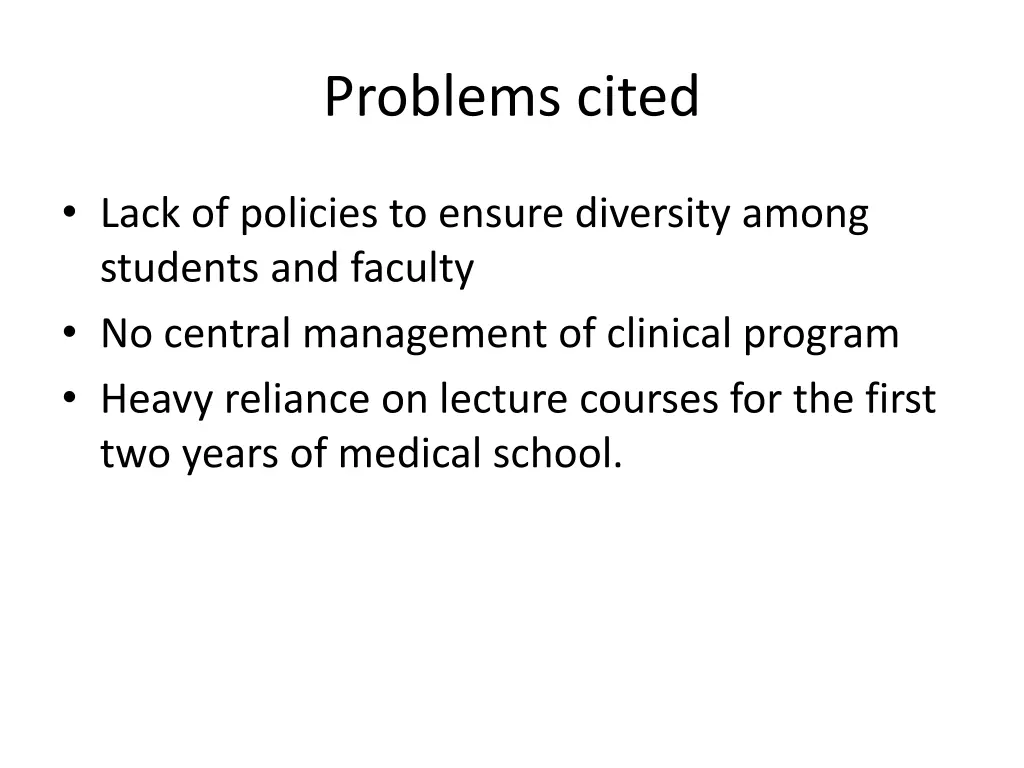 problems cited