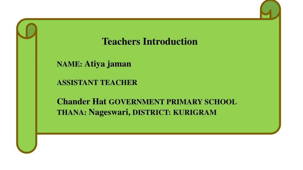 teachers introduction