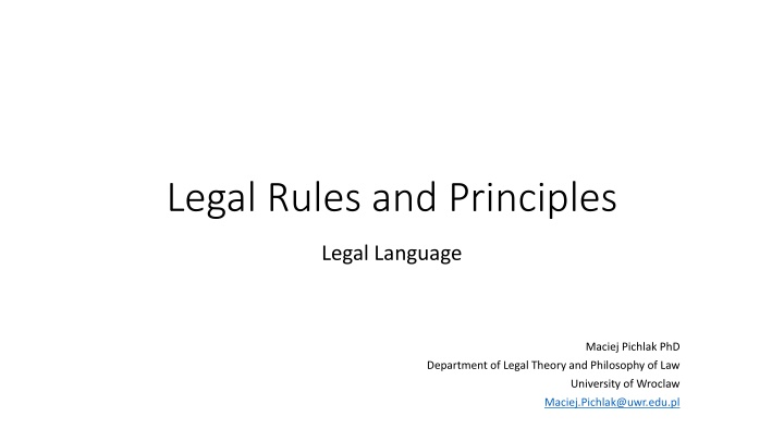 legal rules and principles