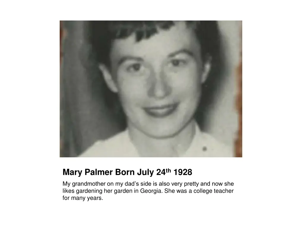 mary palmer born july 24 th 1928