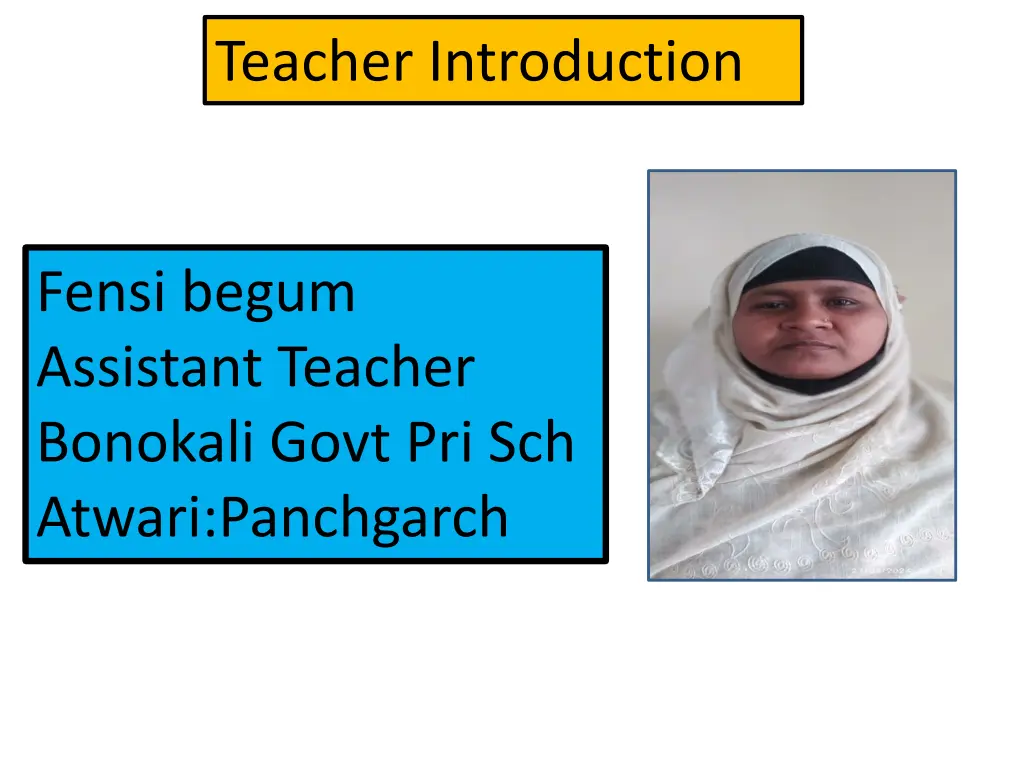 teacher introduction