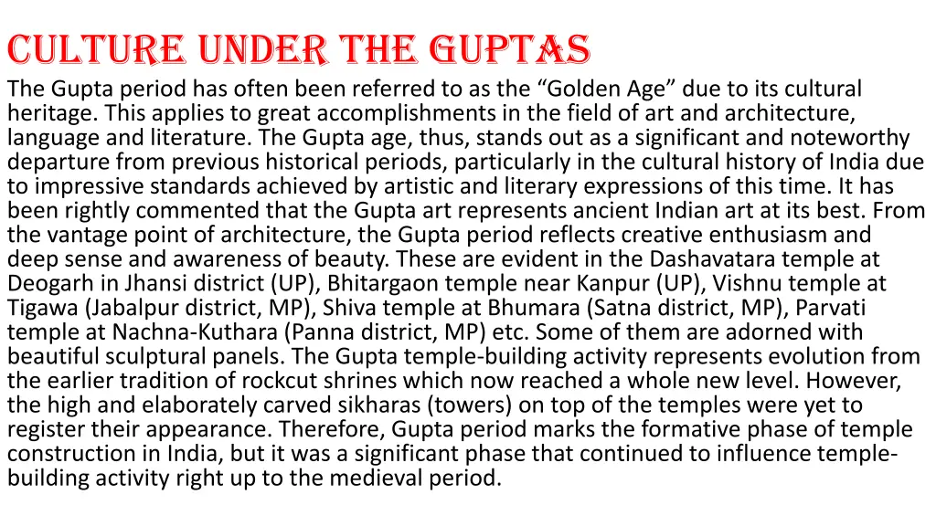 culture under the guptas the gupta period