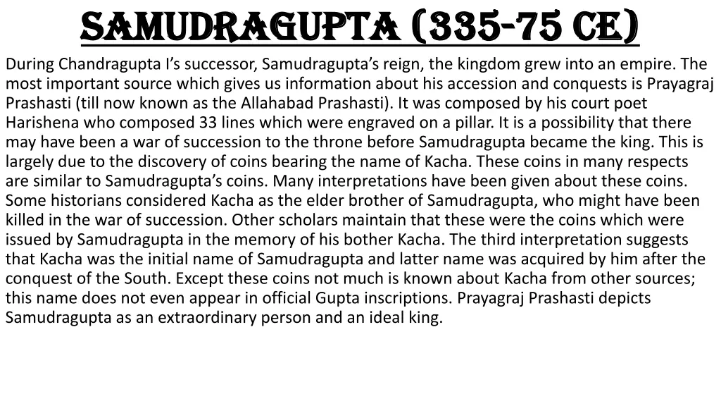 samudragupta samudragupta 335 during chandragupta