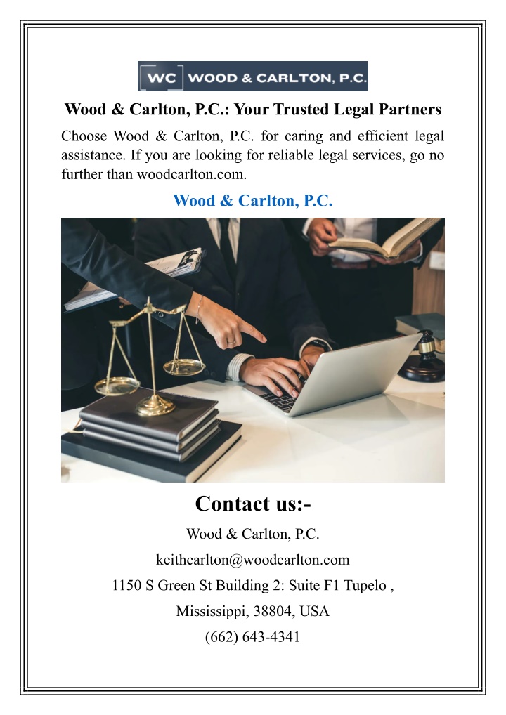 wood carlton p c your trusted legal partners