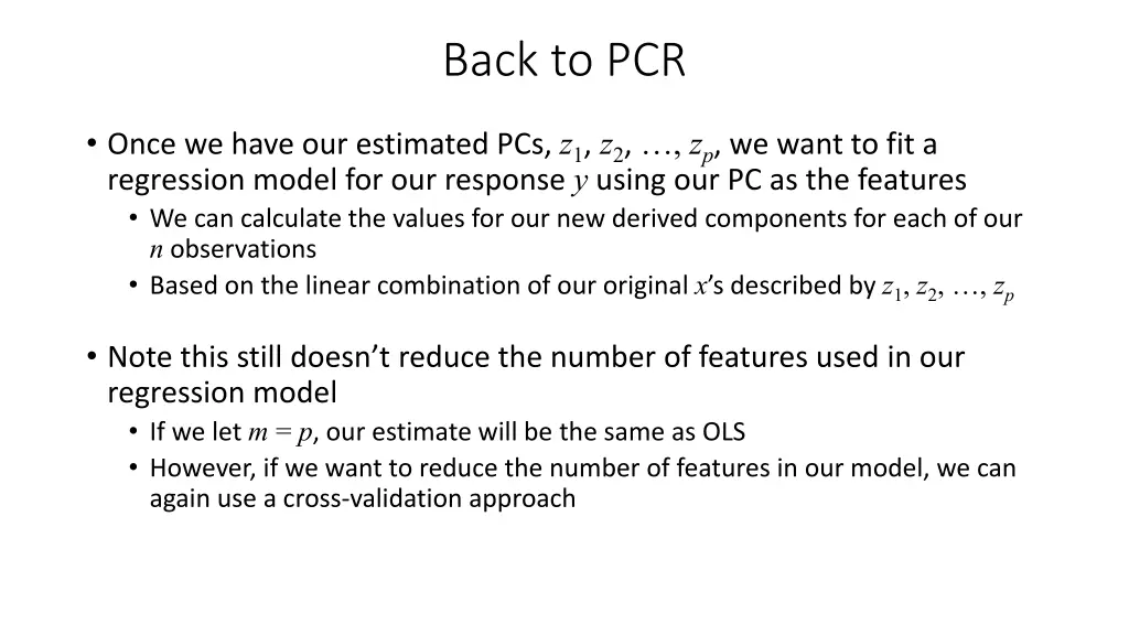 back to pcr