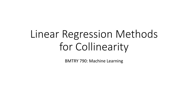 linear regression methods for collinearity