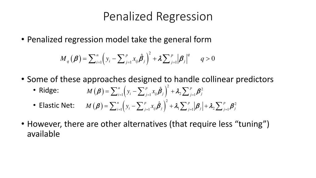 penalized regression