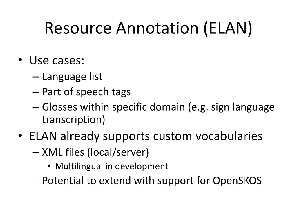 resource annotation elan 1