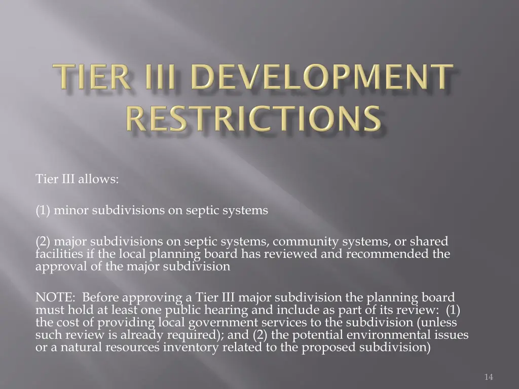 tier iii allows