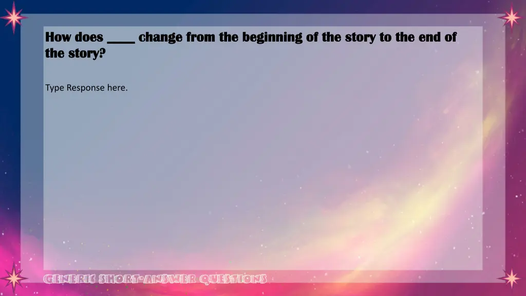 how does change from the beginning of the story