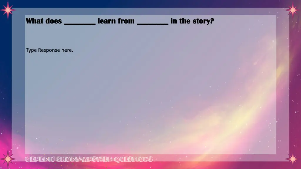 what does learn from in the story what does learn