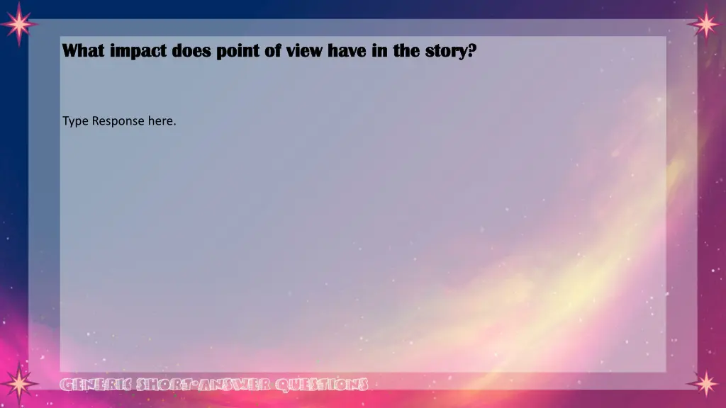 what impact does point of view have in the story