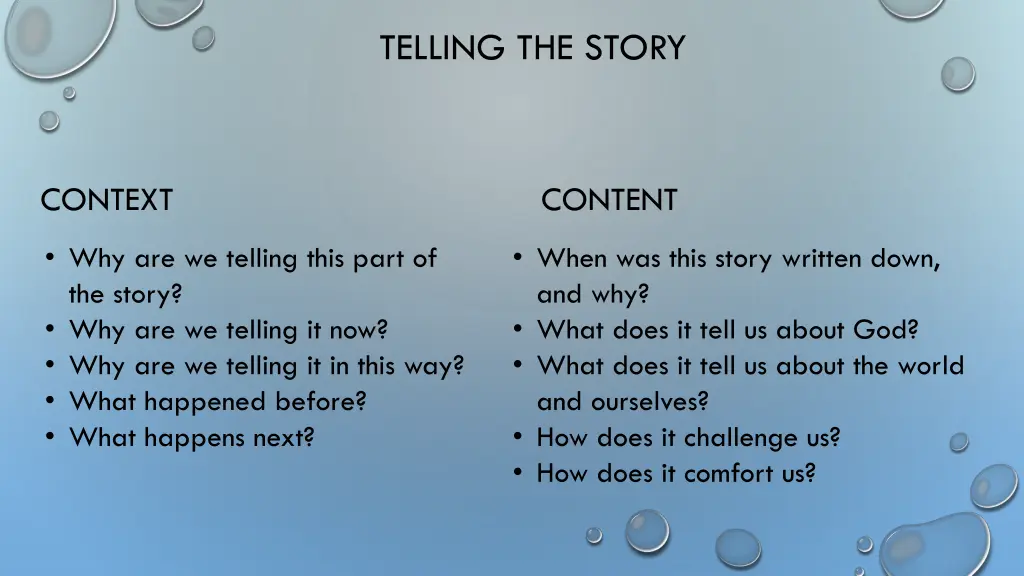 telling the story 2