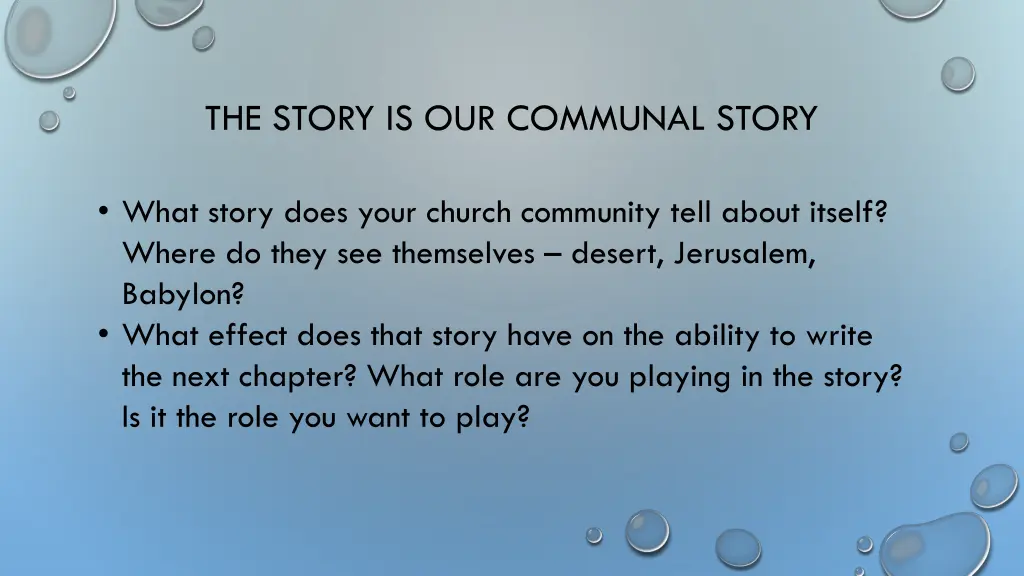 the story is our communal story