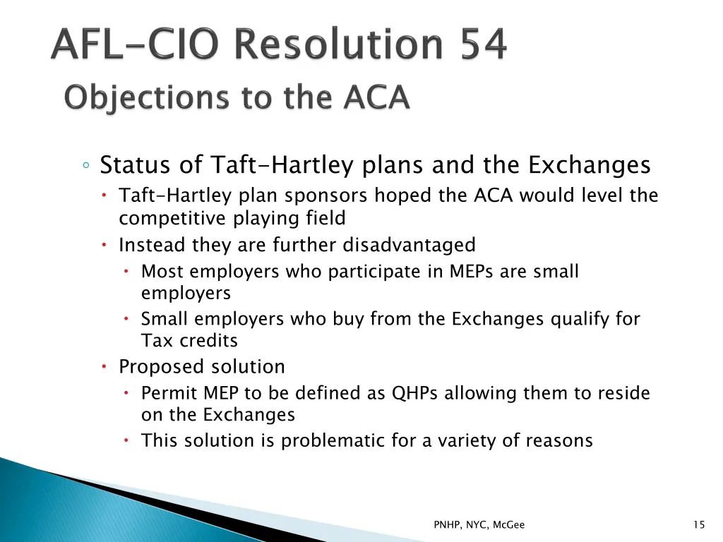 status of taft hartley plans and the exchanges