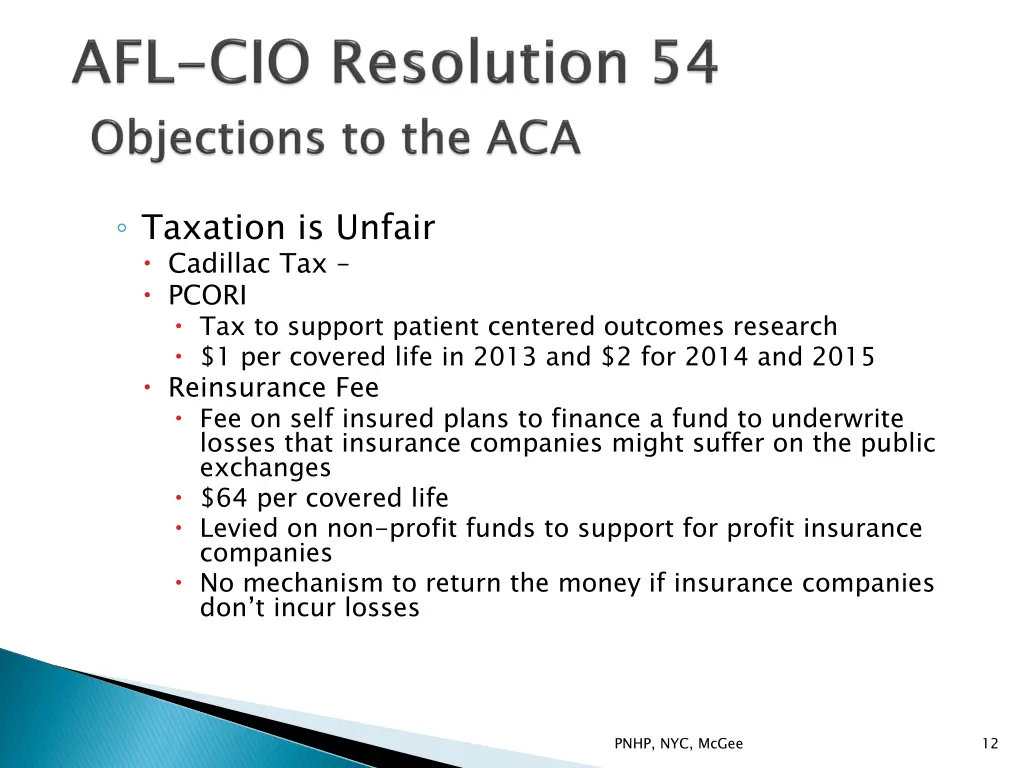 taxation is unfair cadillac tax pcori